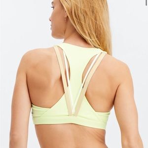 Fabletics Kessler Medium-Impact Sports Bra, Lemon Crème Multi